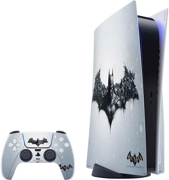 Skinit Decal Gaming Skin Compatible with PS5 Console and Controller - Officially Licensed Warner Bros Batman Arkham Logo Design