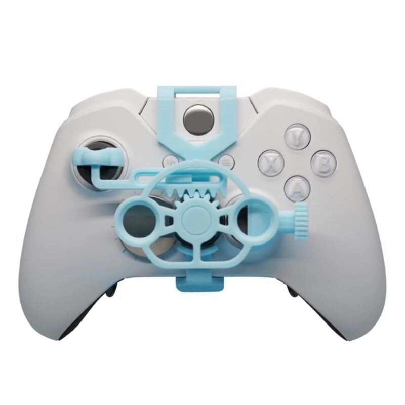 For Xbox One S/X/Elite Game Controller Mini Steering Wheel, 3D Printing Mini Steering Wheel Auxiliary Controller Racing Game Wheel for Xbox One Gaming Accessories (Blue)