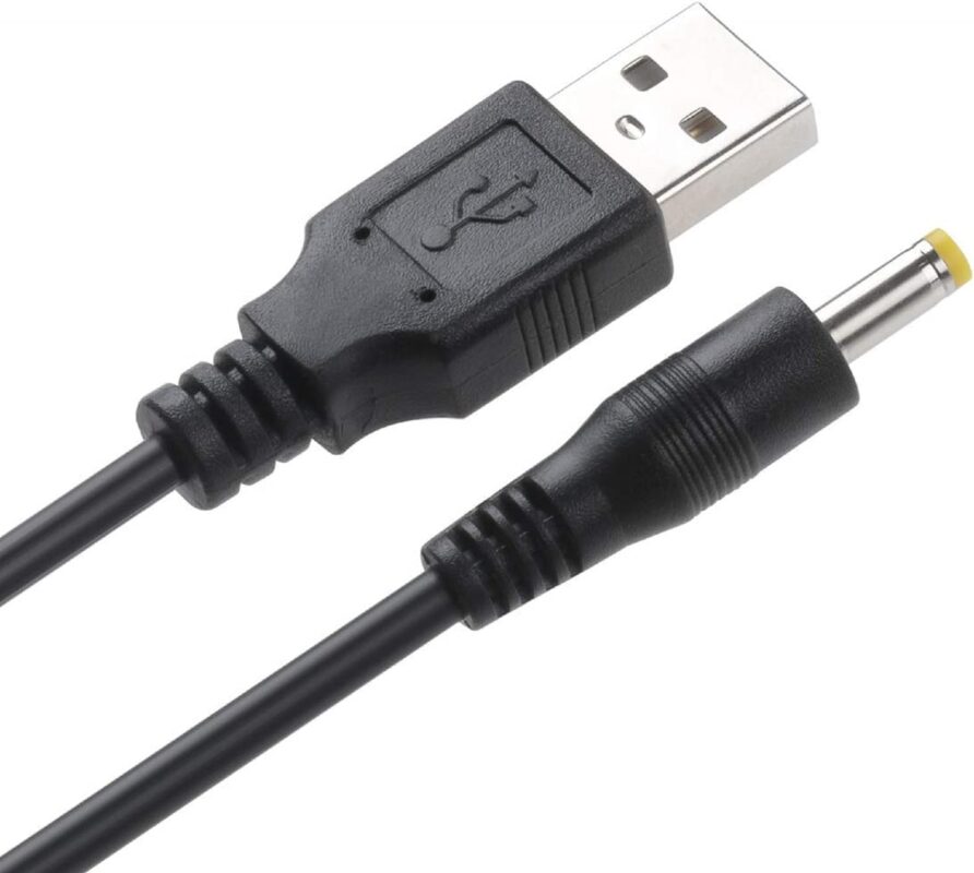 Dysead USB A to DC 5V 4.0mm/1.7mm Power Adapter Cable Lead 80cm Charger for Sony PSP US