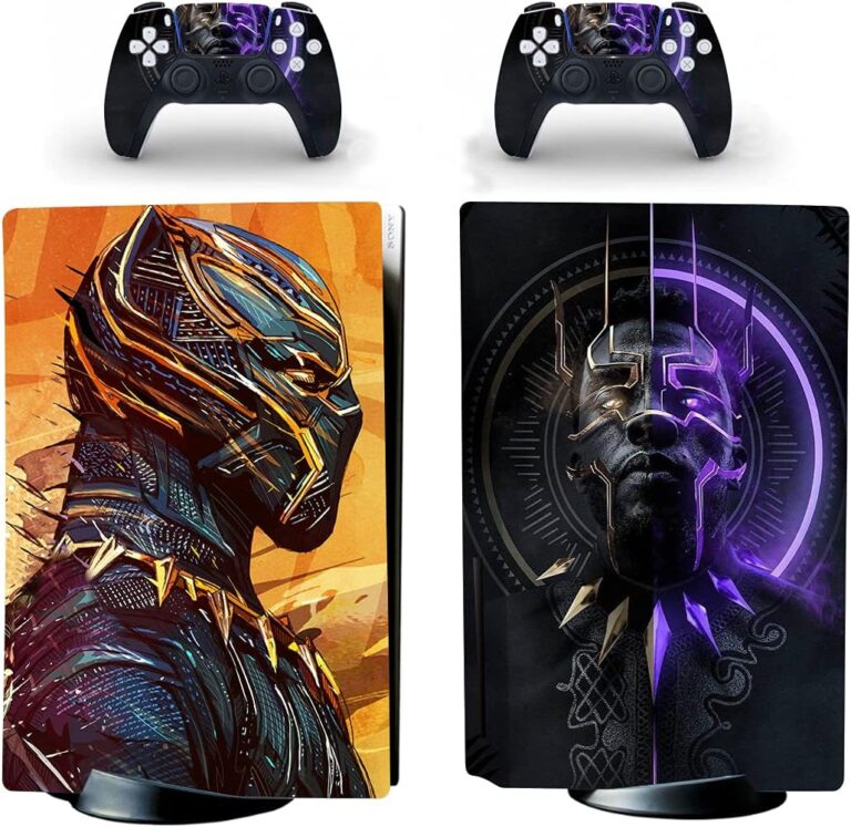 JOCHUI PS5 Standard Disc Console Controllers Panther Skin Sticker Decals Compatible with PS5 Console and Controllers